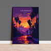 Los Angeles Travel Poster, Travel Print of Los Angeles, California, Los Angeles Art Lovers Gift, USA Gift, Wall Art Print