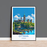 Ottawa Travel Print, Travel Poster of Ottawa , Canada Ontario Gift, Ottawa Art Lovers Gift, Canada Gift Art, Wall Art Print NQ Media Designs