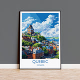 Quebec Travel Print, Travel Poster of Quebec , Canada Quebec City Gift, Quebec Art Lovers Gift, Canada Gift Art, Wall Art Print NQ Media Designs
