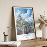 Quebec Travel Print, Travel Poster of Quebec , Canada Quebec City Gift, Quebec Art Lovers Gift, Canada Gift Art, Wall Art Print NQ Media Designs