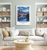 Moraine Lake Travel Print, Travel Poster of Lake Moraine, Canada Alberta Gift, Vancouver Art Lovers Gift, Canada Gift Art, Wall Art Print NQ Media Designs