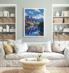 Moraine Lake Travel Poster, Travel Print of Lake Moraine, Canada Alberta Gift, Vancouver Art Lovers Gift, Canada Gift Art, Wall Art Print