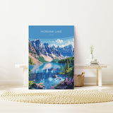 Moraine Lake Travel Poster, Travel Print of Lake Moraine, Canada Alberta Gift, Vancouver Art Lovers Gift, Canada Gift Art, Wall Art Print NQ Media Designs