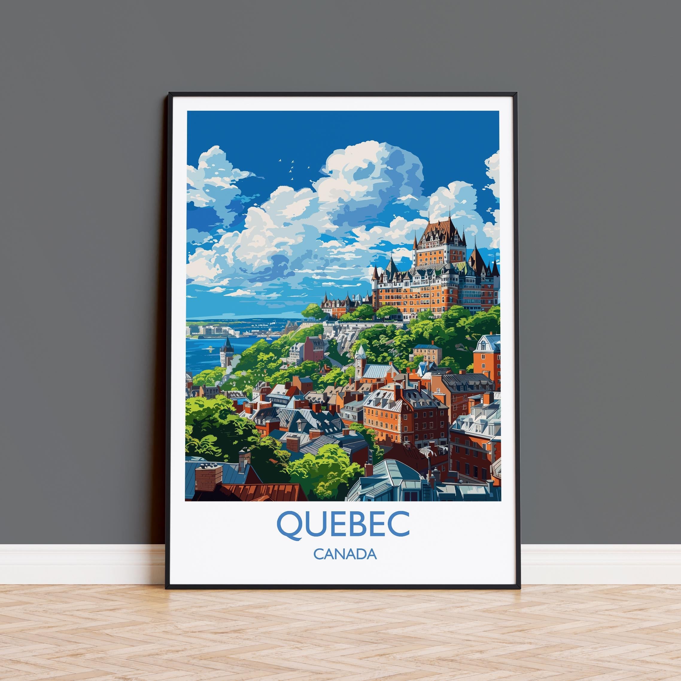Quebec Travel Print, Travel Poster of Quebec , Canada Quebec City Gift, Quebec Art Lovers Gift, Canada Gift Art, Wall Art Print NQ Media Designs