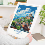 Quebec Travel Print, Travel Poster of Quebec , Canada Quebec City Gift, Quebec Art Lovers Gift, Canada Gift Art, Wall Art Print NQ Media Designs