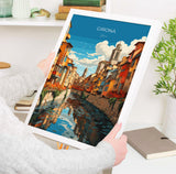Girona Travel Poster, Travel Print of Girona, Spain Poster, Girona Art Lovers Gift, Spain Wall Art NQ Media Designs