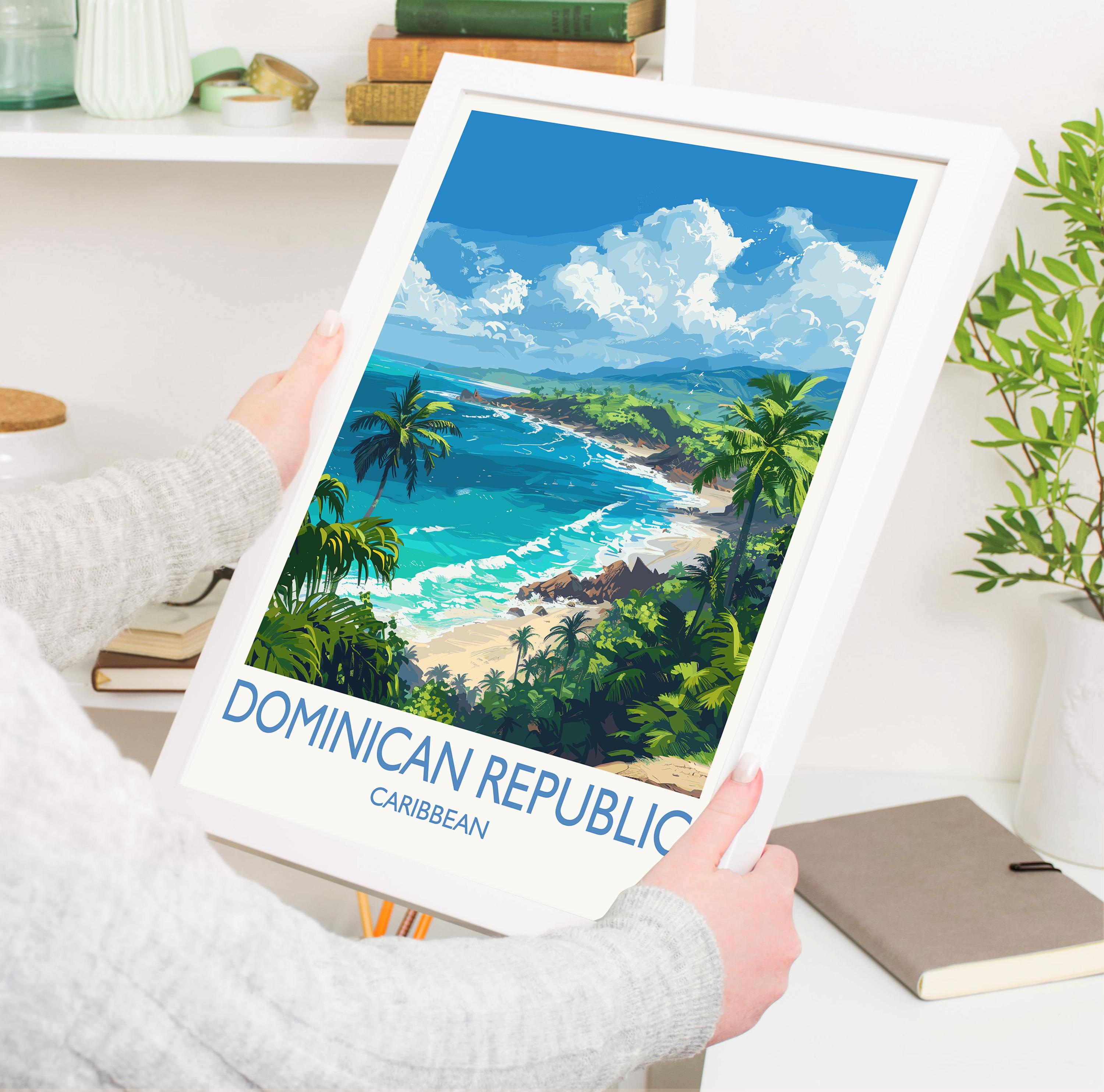 Dominican Republic Travel Print, Travel Poster of Dominican Republic, Dominican Republic Art Lovers Gift, Caribbean Gift, Wall Art Print NQ Media Designs