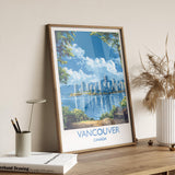 Vancouver Travel Print, Travel Poster of Vancouver, Canada British Columbia Gift, Vancouver Art Lovers Gift, Canada Gift Art, Wall Art Print NQ Media Designs