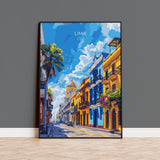 Lima Travel Poster, Travel Print of Lima, Peru Poster, Lima Wall Art Lovers Gift, Peru Wall Art Gift NQ Media Designs