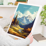 Grand Teton Print, Travel Poster of Grand Teton, North America, Grand Teton Art Lovers Gift, USA National Park, Travel Gift NQ Media Designs