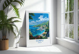 Corfu Travel Print, Travel Poster of Corfu, Greece Gift, Greek Islands Art Lovers Gift, Corfu Gift Art, Wall Art Print NQ Media Designs