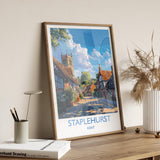 Staplehurst Travel Poster, Travel Print of Staplehurst, Kent Countryside Art Gift, England, Staplehurst Art Lovers Gift, Wall Art Print NQ Media Designs
