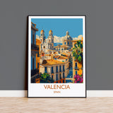 Valencia Travel Print, Travel Poster of Valencia, Spain Poster, Valencia Wall Art Lovers Gift, Spain Art NQ Media Designs