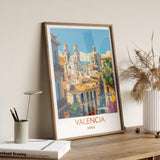 Valencia Travel Print, Travel Poster of Valencia, Spain Poster, Valencia Wall Art Lovers Gift, Spain Art NQ Media Designs