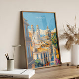 Valencia Travel Poster, Travel Print of Valencia, Spain Poster, Valencia Wall Art Lovers Gift, Spain Art NQ Media Designs