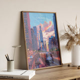 Chicago Travel Print Wall Art, Travel Poster of Chicago, Illinois, Chicago Art Lovers Gift, USA City Art Gift, NQ Media Designs