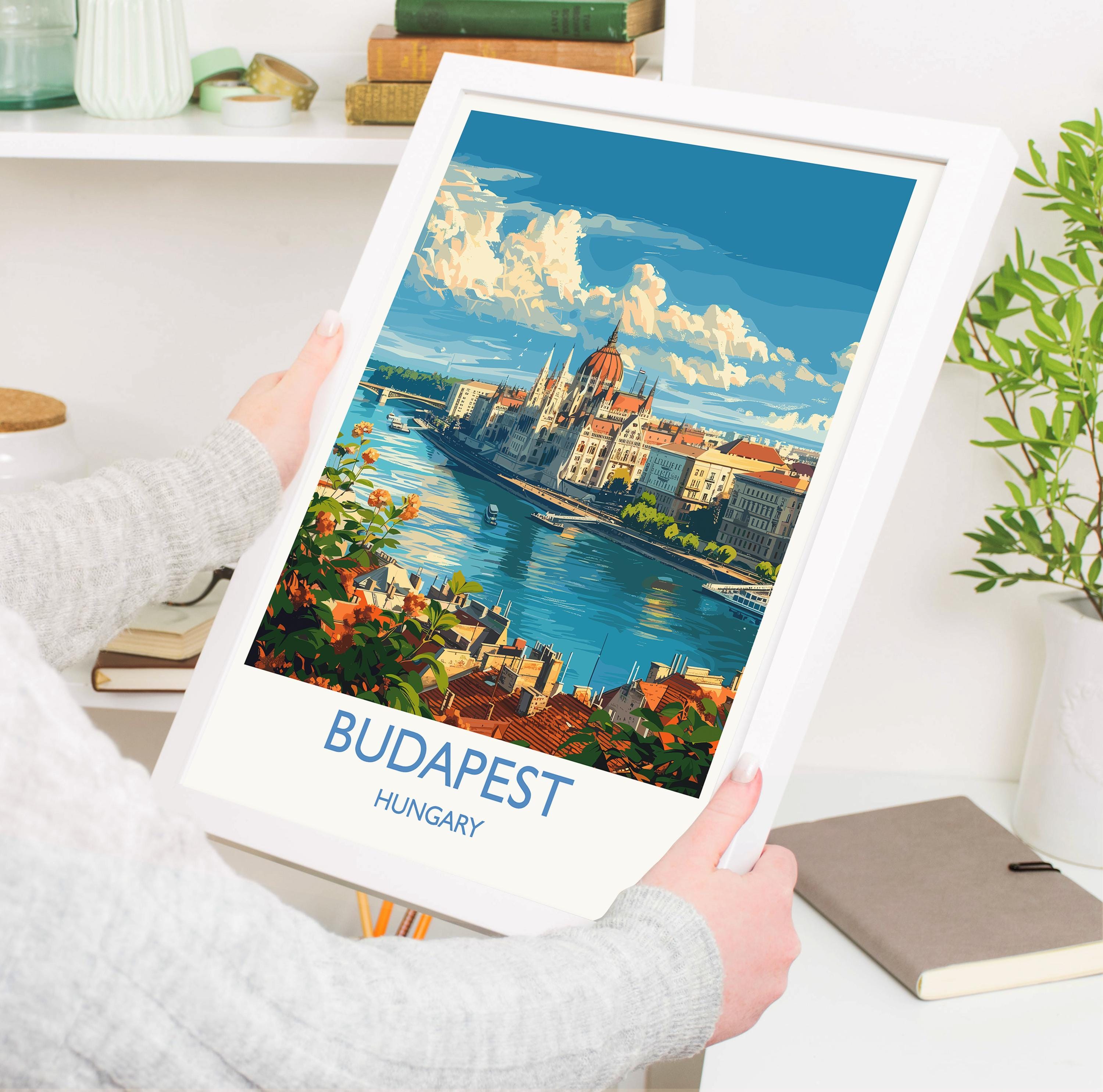 Budapest Travel Print Wall Art, Travel Poster of Budapest, Budapest Art Lovers Gift, Hungary Art Gift NQ Media Designs