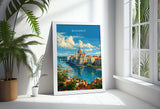 Budapest Travel Poster Wall Art, Travel Print of Budapest, Budapest Art Lovers Gift, Hungary Art Gift NQ Media Designs