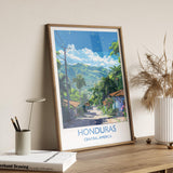 Honduras Travel Print, Travel Poster of Honduras, Central America Poster, Honduras Wall Art Lovers Gift NQ Media Designs