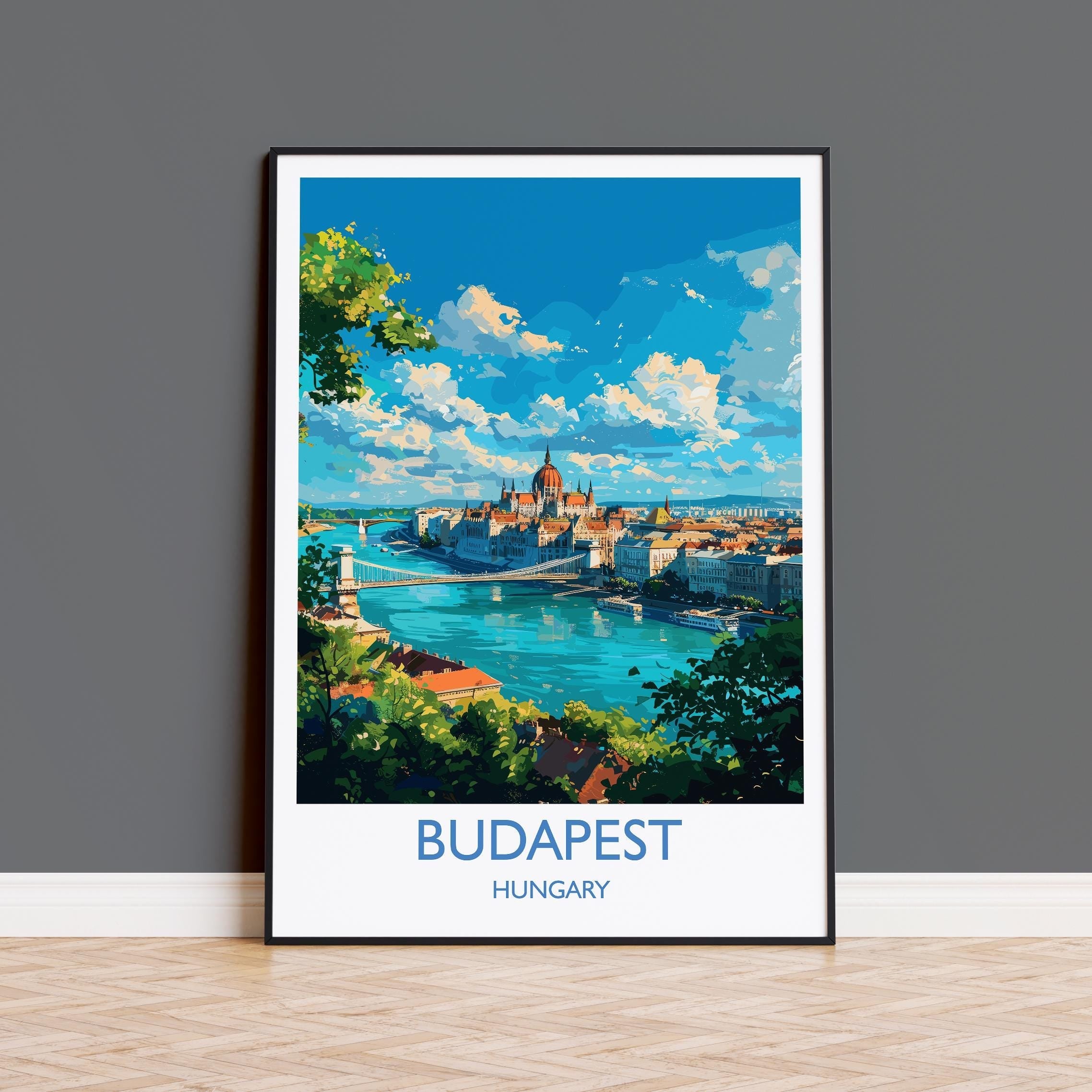 Budapest Travel Print Wall Art, Travel Poster of Budapest, Budapest Art Lovers Gift, Hungary Art Gift NQ Media Designs