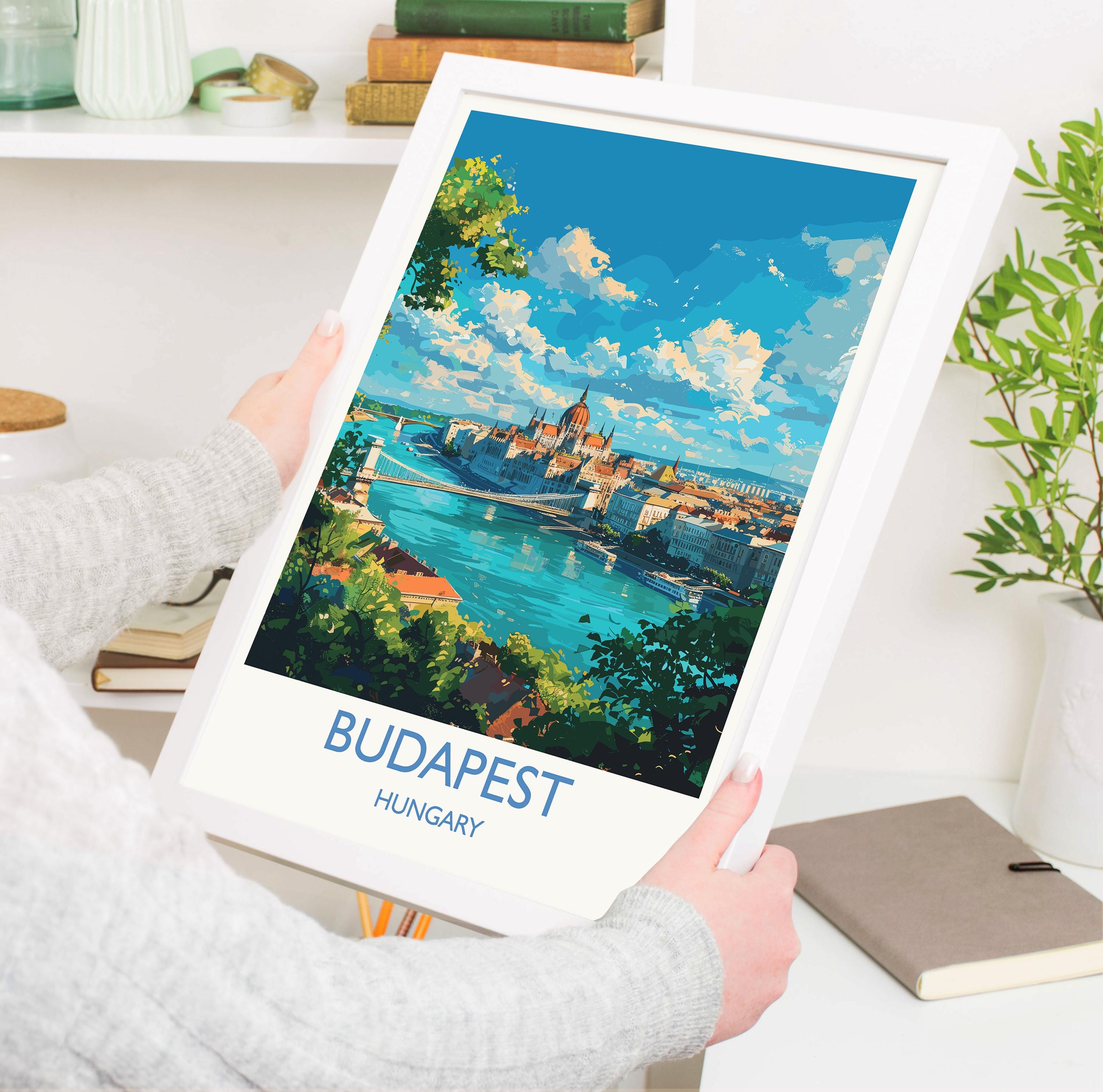 Budapest Travel Print Wall Art, Travel Poster of Budapest, Budapest Art Lovers Gift, Hungary Art Gift NQ Media Designs