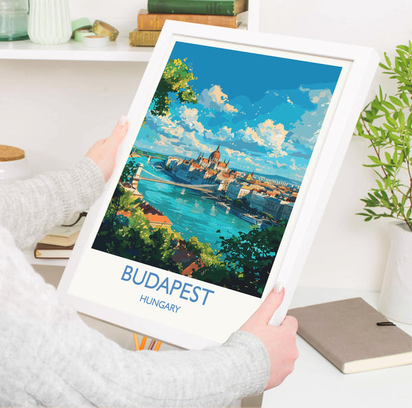 Budapest Travel Print Wall Art, Travel Poster of Budapest, Budapest Art Lovers Gift, Hungary Art Gift