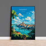 Budapest Travel Poster Wall Art, Travel Print of Budapest, Budapest Art Lovers Gift, Hungary Art Gift NQ Media Designs