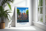 Amsterdam Travel Poster, Travel Print of Amsterdam, Netherlands, Dutch Art Lovers Gift, Wall Art Print NQ Media Designs
