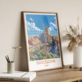 Barcelona Travel Print, Travel Poster of Barcelona, Spain Poster, Barcelona Wall Art Lovers Gift, Spain Art NQ Media Designs