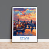 Prague Travel Poster Wall Art, Travel Print of Prague, Prague Art Lovers Gift, Czech Republic City Art Gift NQ Media Designs