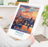 Prague Travel Poster Wall Art, Travel Print of Prague, Prague Art Lovers Gift, Czech Republic City Art Gift NQ Media Designs