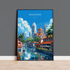 Singapore Travel Poster, Travel Print of Singapore, Singapore Wall Art Lovers Gift, Singapore Art