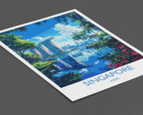 Singapore Travel Print, Travel Poster of Singapore, Singapore Wall Art Lovers Gift, Singapore Art NQ Media Designs