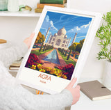 Agra Travel Print, Travel Poster of Agra, Taj Mahal Art Lovers Gift, Uttar Pradesh, India Wall Art NQ Media Designs