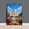 Agra Travel Poster, Travel Print of Agra, Taj Mahal Art Lovers Gift, Uttar Pradesh, India Wall Art