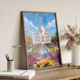 Agra Travel Poster, Travel Print of Agra, Taj Mahal Art Lovers Gift, Uttar Pradesh, India Wall Art NQ Media Designs