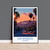 Los Angeles Travel Print, Travel Poster of Los Angeles, California, Los Angeles Art Lovers Gift, USA Gift, Wall Art Print NQ Media Designs
