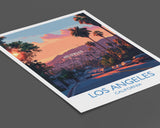 Los Angeles Travel Print, Travel Poster of Los Angeles, California, Los Angeles Art Lovers Gift, USA Gift, Wall Art Print NQ Media Designs
