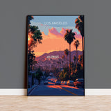 Los Angeles Travel Poster, Travel Print of Los Angeles, California, Los Angeles Art Lovers Gift, USA Gift, Wall Art Print NQ Media Designs
