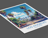 Los Angeles Travel Print, Travel Poster of Los Angeles, California, Los Angeles Art Lovers Gift, USA Gift, Wall Art Print NQ Media Designs