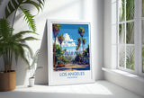 Los Angeles Travel Print, Travel Poster of Los Angeles, California, Los Angeles Art Lovers Gift, USA Gift, Wall Art Print NQ Media Designs