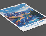 Moraine Lake Travel Print, Travel Poster of Lake Moraine, Canada Alberta Gift, Vancouver Art Lovers Gift, Canada Gift Art, Wall Art Print NQ Media Designs