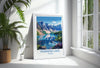 Moraine Lake Travel Print, Travel Poster of Lake Moraine, Canada Alberta Gift, Vancouver Art Lovers Gift, Canada Gift Art, Wall Art Print