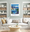 Moraine Lake Travel Print, Travel Poster of Lake Moraine, Canada Alberta Gift, Vancouver Art Lovers Gift, Canada Gift Art, Wall Art Print