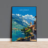 Lake Annecy Travel Print Wall Art, Travel Poster of Lake Annecy, Lake Annecy Art Lovers Gift, France, French Lakes Art Gift