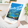 Lake Annecy Travel Poster Wall Art, Travel Print of Lake Annecy, Lake Annecy Art Lovers Gift, France, French Lakes Art Gift