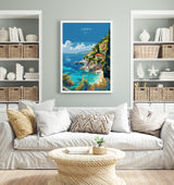 Corfu Travel Poster, Travel Print of Corfu, Greece Gift, Greek Islands Art Lovers Gift, Corfu Gift Art, Wall Art Print NQ Media Designs