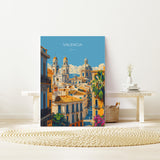 Valencia Travel Poster, Travel Print of Valencia, Spain Poster, Valencia Wall Art Lovers Gift, Spain Art NQ Media Designs