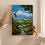 Costa Rica Travel Poster, Travel Print of Costa Rica, Central America, Costa Rica Art Lovers Gift, Wall Art Print NQ Media Designs