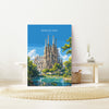 Barcelona Travel Poster, Travel Print of Barcelona, Spain Poster, Barcelona Wall Art Lovers Gift, Spain Art